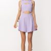 Just Cavalli Tuta Corta Svasata Con Cut-Out Pastel Liliac Hot