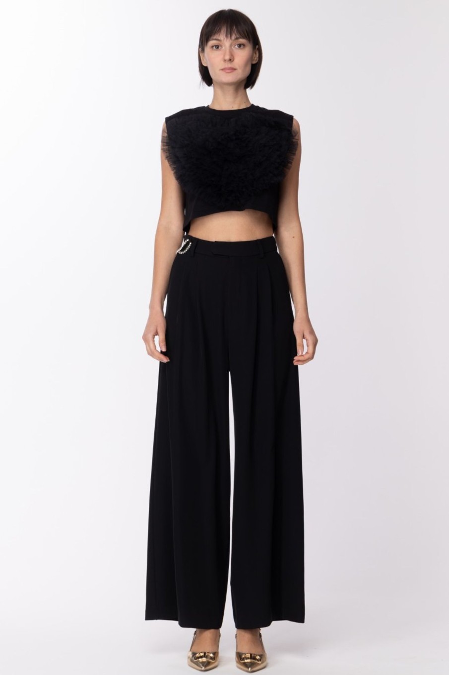 Aniye By Crop Top Dolly Con Tulle Black Online