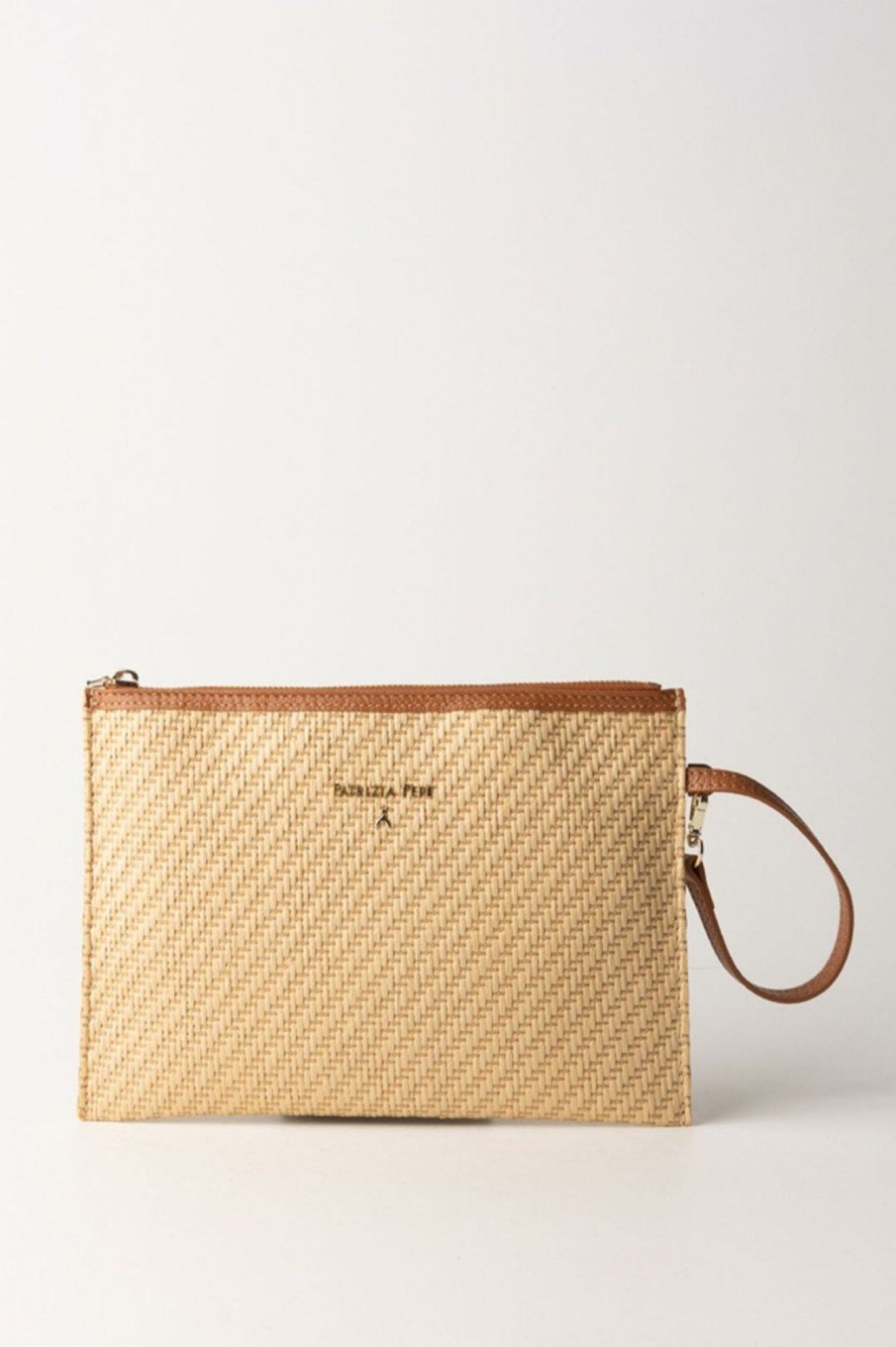 Patrizia Pepe Pochette In Paglia Natural/Cuoio New