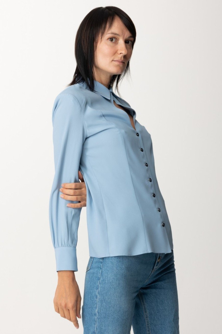 Simona Corsellini Camicia Concut-Out Sky Way New