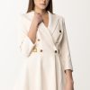 Elisabetta Franchi Abito Robe-Manteau Con Gonna Godet Burro New