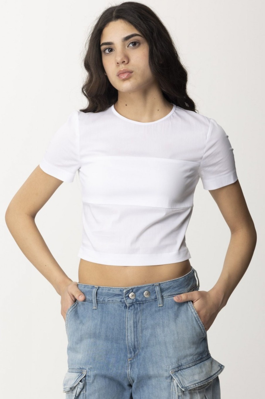 Pinko T-Shirt Aderente Bianco Brill Wholesale