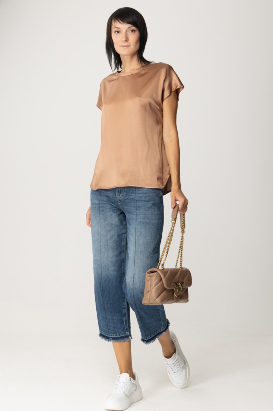 Pinko Blusa In Satin Caffelatte Sc Hot