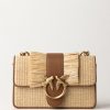 Pinko Love Mini Light In Rafia Naturale/Cuoio-Antique Gold Hot