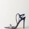 Elisabetta Franchi Sandali In Pelle Con Groumette Blue Indaco Wholesale