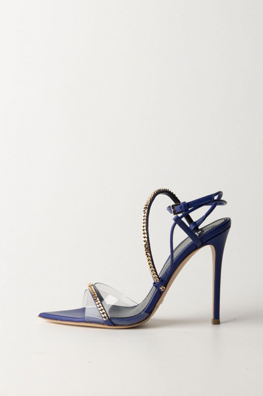 Elisabetta Franchi Sandali In Pelle Con Groumette Blue Indaco Wholesale