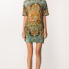 Just Cavalli T-Shirt Con Stampa Foulard Jade Variant Online