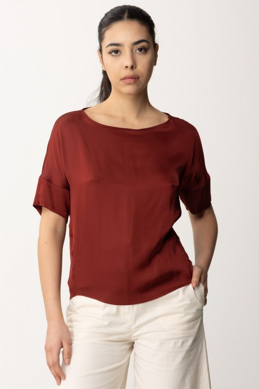 Alessia Santi Blusa In Raso Sequoia Online