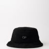 Gaelle Paris Cappello Alla Pescatora Con Logo Metallico Nero Sherpa New