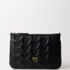 Pinko Borsa A Tracolla Flat Logata Nero-Antique Gold Online