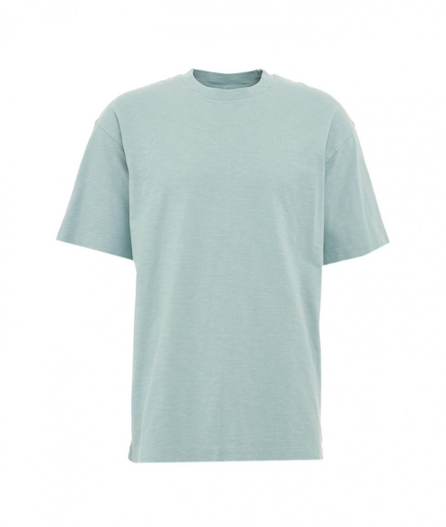 Closed T-Shirt Con Ricamo Del Logo Verde Chiaro Clearance