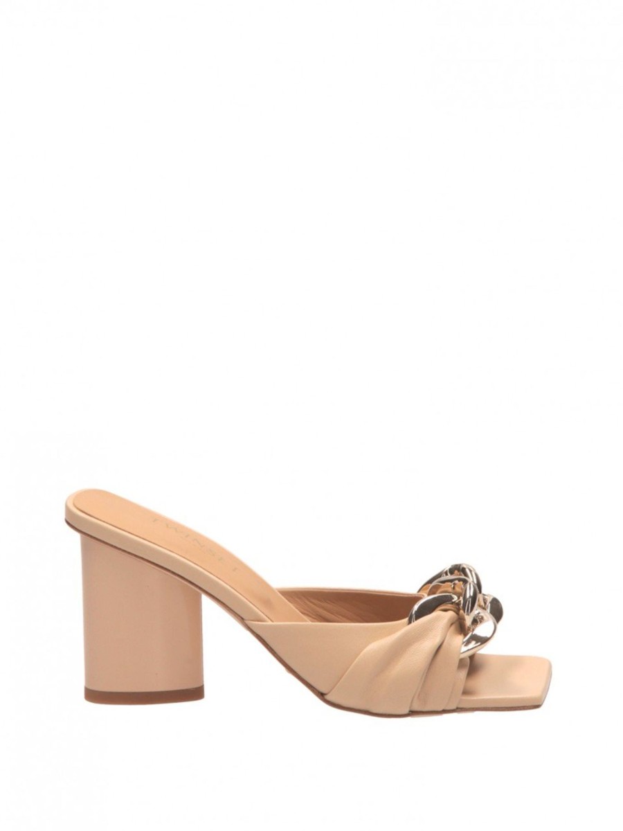 Twin-Set Sandalo Mules Con Catena Nudo Hot